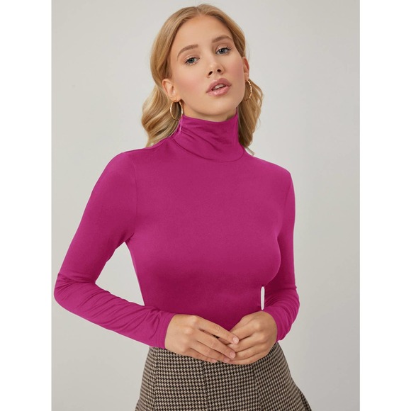 🌟HIGH NECK FORM FITTED TEE turtleneck black - Picture 3 of 8